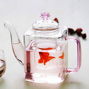奇高方形泡茶壶玻璃过滤茶水壶，玻璃茶壶耐热玻璃花茶茶具泡茶器