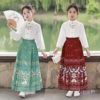 女童马面裙中国风古装，改良明制汉服套装，2023款女孩儿童春秋季唐装