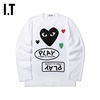 IT CDG PLAY COMME des GARCONS川久保玲男装长袖T恤爱心缝饰印花