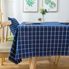 地中海藏蓝色餐桌布深蓝色，布艺茶几桌布，防水防烫台布客厅长方形