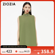 ziozia女装夏款绿色个性，设计连衣裙qow22406x