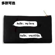 西城男孩westlife新歌hellomylove帆布，笔袋零钱手机，包收纳(包收纳)袋子