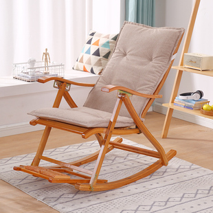 躺椅垫子四季通用棉麻藤椅坐垫，靠垫一体冬季午休摇摇椅折叠椅坐垫