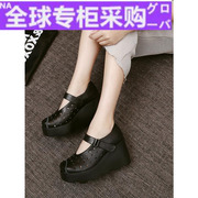 日本2022秋季鞋单鞋女士超高跟真皮防水台女鞋潮