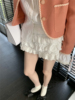 lxlilium初恋奶糖花瓣，白色多层花边半身裙，女夏季蓬蓬蛋糕短裙
