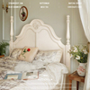 法式实木床白色，现代简约奶油风公主卧室1.8米1.5米双人床美式复古