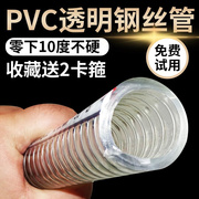 高压32油管钢丝管pvc软管水管带钢丝高温螺纹蛇塑料皮管透明胶管