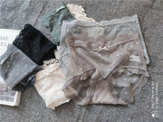 夏季轻薄女士蕾丝内裤，网纱透明性感中腰包，臀大码200斤胖mm无痕