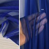 宝蓝色40d涤氨针织高弹力(高弹力)网眼布料，耐磨透气打底裙子设计师面料