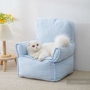 网红宠物沙发猫床可拆洗夏季猫窝大号纯棉亲肤狗狗小沙发靠背垫子