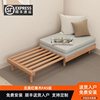 全实木沙发床橡木，现代简约抽拉伸缩床，小户型榻榻米单人床1米折叠