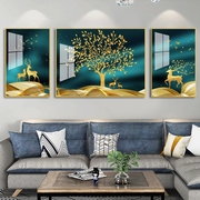 网红客厅大气装饰画沙发背景墙，画现代简约三联画壁画油画欧式轻奢