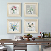 装饰画沙发背墙景简式风格，花卉油画l卧室挂画餐厅壁画美美