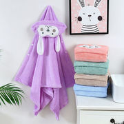儿童浴巾斗篷带帽披风珊瑚，绒卡通婴儿浴袍，洗澡连帽宝宝抱被母婴