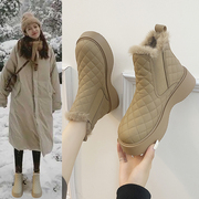 欧货厚底雪地靴女款2022冬季鞋子保暖棉鞋加绒加厚短靴女