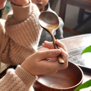 韩国网红吃播长柄木勺干饭人勺筷套装饭勺木头勺子喝汤勺日式精致