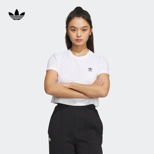 短款运动圆领短袖T恤女装夏季adidas阿迪达斯三叶草IP1794