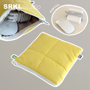 SRKLstudio蓬蓬面包服迷你方块包电源配件数据线收纳便携拉链小包