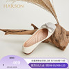 哈森芭蕾舞鞋甜美可爱方跟休闲蝴蝶结，粗跟浅口女单鞋hl226615