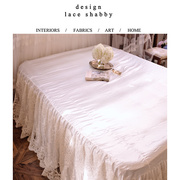 laceshabby法式复古风格白色立体绣花蕾丝婚庆，家纺床品床裙