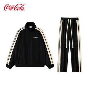 coca-cola可口可乐休闲运动开衫，卫衣套装春秋，款外套运动服两件套