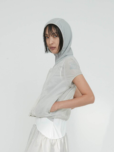 炭灰色OJOS2022夏独立设计可拆卸功能性个性短袖外套韩国