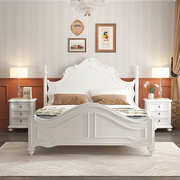 美式实木床现代简约1.8米主卧法式双人床1.5米白色公主床轻奢婚床