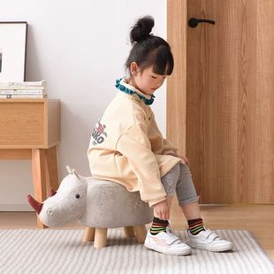 儿童动物换鞋墩子时尚创意大象小凳子家用脚凳卡通矮凳实木沙发凳
