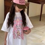 波拉韩国童装2024夏款洋气大童上衣公主甜美卡通女童短袖T恤