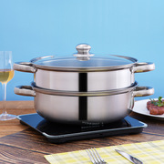 加厚不锈钢汤蒸锅(汤蒸锅，)家用锅具蒸笼，蒸锅双层三层多层汤锅火锅