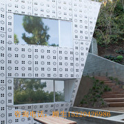 定制车库立面造型外墙镂空棚装饰氟碳漆面铝单板冲孔图案门头隔板