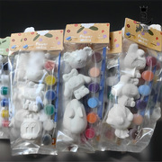 kitty白色套装情侣兔子梦画画史迪奇diy白坯中号，恐龙绘画石膏娃娃