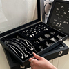 黑色高级感丝绒首饰盒项链，戒指耳环防氧化透明收纳盒大容量饰品盒