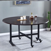 折叠桌家用移动餐桌小户型多功能吃饭桌子圆形创意客厅桌子大圆桌