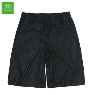 男运动休闲短裤薄款速干弹性夏季透气黑色跑步健身超轻大码五分裤