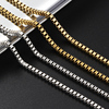 钛钢盒子链2.5mm链条diy项链手链金色链子时尚潮流毛衣链个性配饰