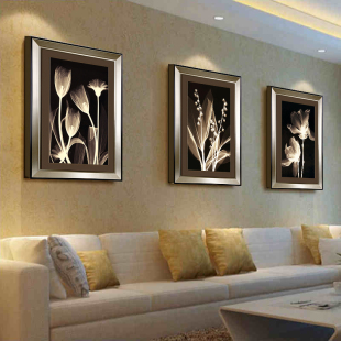 客厅装饰画现代简约沙发，背景墙三联壁画，卧室餐厅美式轻奢欧式挂画