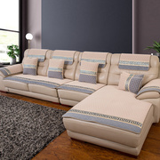 真皮沙发垫防滑坐垫四季通用欧式客厅布艺坐垫，简约现代沙发套罩巾
