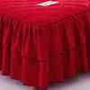 定制红色结婚庆床裙式单件加厚夹棉韩式风床套防滑床单床罩枕套三