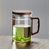 月牙玻璃绿茶杯专用耐高温茶水分离办公室喝水带盖过滤花茶泡茶杯
