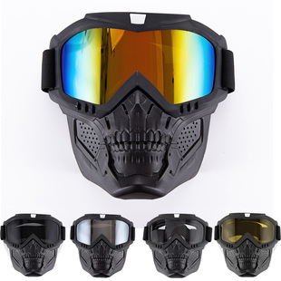 骷髅面具战术防风沙面罩，骑行摩托车护目镜军迷真人，cs户外防雾风镜