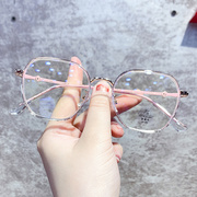 高档透明镜框防辐射防蓝光，近视眼镜女可配度数护目平光眼
