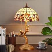 美式全铜拉线台灯纯铜欧式卧室床头灯主卧创意温馨奢华客厅书房灯