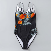 出外单时尚性感连体三角泳衣 带钢托聚胸显瘦女士泳装 夏季游泳衣