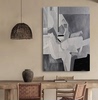XD.ART原创手绘沙发侘寂赤贫风现代挂画客厅玄关手工抽象装饰油画
