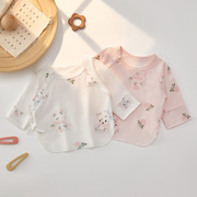 新生婴儿半背衣纯棉a类夏季薄0-3个月宝宝，衣服和尚服上衣婴儿衣服