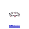 kansai环绕粉色爱心水钻，戒指开口设计小众高级感女生甜酷指环