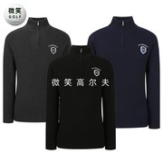 2023冬季韩国刺绣半拉链高尔夫球服男士针织衫GOLF