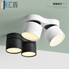 双头明装筒灯led可调角度吸顶式家用客厅三头折叠天花灯创意个性