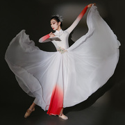 高档古典舞大摆裙演出服女成人白色中国风开场舞万疆舞蹈服装